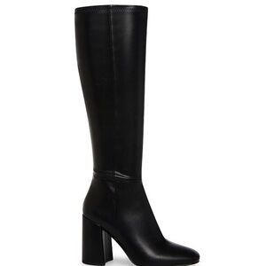 Madden Girl Black Knee-High Block Heel Women's Boot